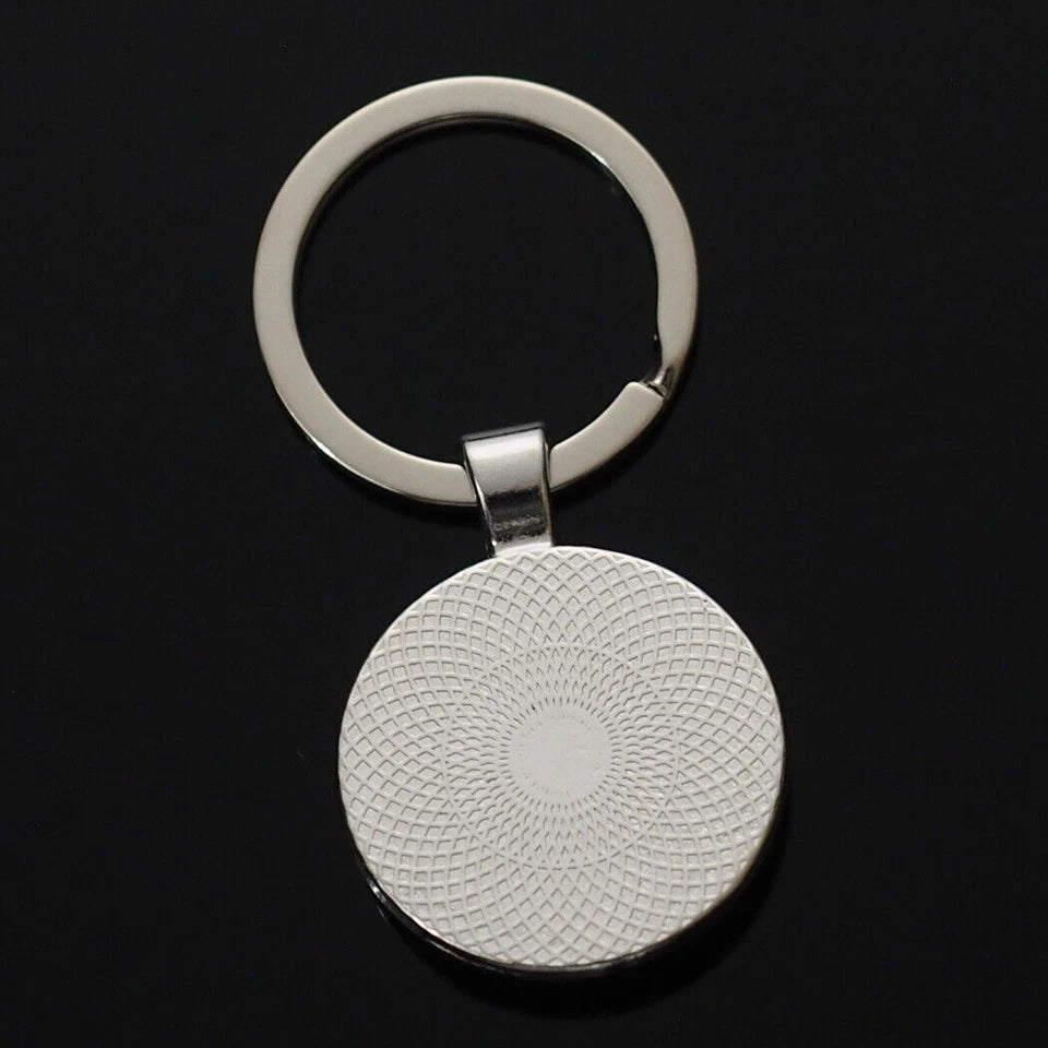 Wolves Luminous Picture Glass Keychain Wolf Key Ring Glow In The Dark